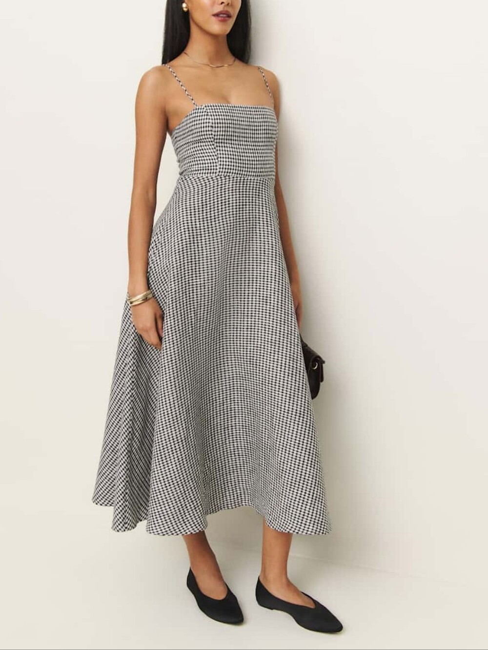 NWT! Reformation Monette Linen Midi Dress (Remy Check Gingham) Size 12